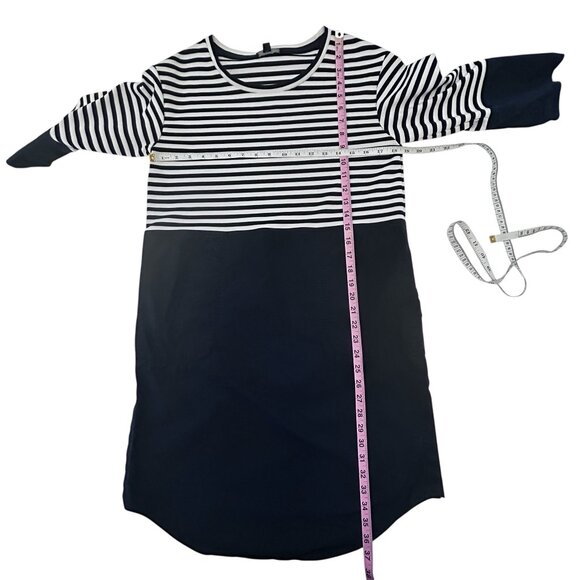COS Navy & White Striped Cotton Poplin & Knit Dress Size Small - Picture 9 of 13